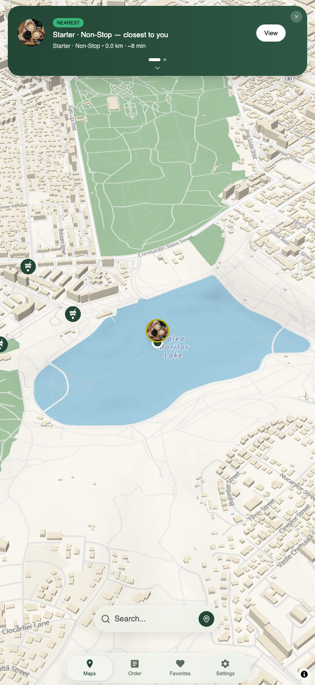 PassCoff app map